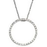 Created Moissanite Circle of Love Pendant on 18-inch Sparkling Singapore Chain | 2 mm | 1 carat | SKU: 65480