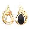 Pear Cabochon Color Fashion Earrings 7x5 Center .03 CTW Ref 507220