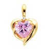 Heart Shaped Pink CZ and Diamond Pendant 8 x 8mm .01 CTW Ref 553909