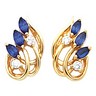 Genuine Blue Sapphire Marquise Earrings .13 CTW Ref 890467