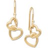 Metal Fashion Hook Heart Earrings 16.5 x 9.5mm Ref 187254