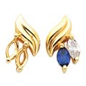 Marquise Blue Sapphire and CZ Earrings 5 x 3mm Ref 905188