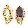 Marquise Birthstone Earrings with Diamond 8 x 4mm .14 CTW Ref 307088