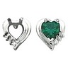 Heart Shaped Birthstone Earrings with Diamond .07 CTW Ref 562612