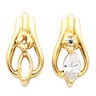 Marquise Birthstone Earrings with Diamond 5 x 3mm .03 CTW Ref 957599