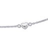 Diamond Cut Cable Anklet with Polished White Hearts with Spring Ring Clasp | .75 mm | 10 inch | SKU: CH793