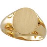 Gents Solid Oval Signet Ring with Brush Finished Top 14 x 12mm Ref 961748