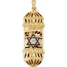 Mezuzah Pendant with White and Blue Enamel 37 x 13mm Ref 157874