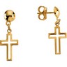 Cross Dangle Earrings 11 x 8 mm | SKU: R16512