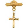 Cross with Heart Baptismal Pin 13 x 10mm Ref 833926