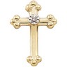 Cross Lapel Pin with Diamond | 14 x 9 mm | SKU: R16743