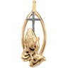 Two Tone Praying Hands with Cross Pendant | Height: 20.0mm; Width: 9.5mm | SKU: R16958