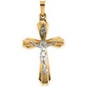 Two Tone Crucifix Pendant 24.5 x 16.5mm Ref 774898
