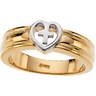 Heart Ring 14K Two Tone Gold; 7.25 Width; 3.78 DWT 7* Ref 877580