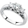 Three Stone Engagement Ring with Matching Band 1.2 CTW Ref 248855