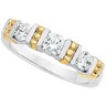 Two Tone Three Stone Diamond Ring .75 CTW Ref 423895