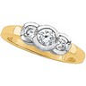 Two Tone Three Stone Diamond Ring .75 CTW Ref 229173