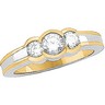 Two Tone Three Stone Diamond Ring .75 CTW Ref 801949