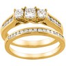 Three Stone .88 CTW Engagement Ring with .2 CTW Band Ref 250738