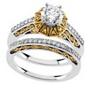 Two-Tone Diamond Semi-Set 3/8 carat TW Engagement Ring with 1/4 carat TW Matching Band | SKU: 65417