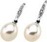 Paspaley South Sea Pearl and Diamond Earrings 12mm .08 CTW Ref 932442