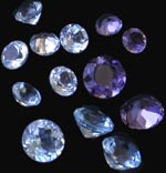 Brilliant cut (a.k.a. Diamond Cut) Blue Topaz and Iolite gemstones