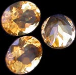 Faceted oval Citrine gemstones