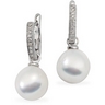 South Sea Cultured Pearl and Diamond Earrings 12mm Fine Drop Ref 635601