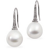 South Sea Pearl and Diamond Earrings 14mm Fine .1 CTW Ref 583664