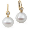 South Sea Cultured Pearl and Diamond Earrings 14mm Fine Circle Ref 746936