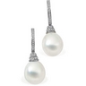 South Sea Pearl and Diamond Earrings 13mm Drop Fine .38 CTW Ref 522677