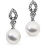 South Sea Pearl and Diamond Earrings 12mm Fine .25 CTW Ref 850651