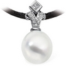South Sea Cultured Pearl and Diamond Pendant 12mm Fine .25 CTW Ref 881020