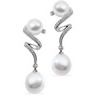 South Sea Pearl and Diamond Earrings 10mm Round .63 CTW Ref 333352
