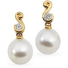 South Sea Cultured Pearl and Diamond Earrings 10mm .2 CTW Ref 190775