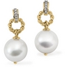 South Sea Pearl and Diamond Earrings 12mm Near Round .06 CTW Ref 603909