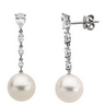 South Sea Pearl and Diamond Earrings 11mm Baroque 1.33 CTW Ref 844829