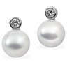South Sea Pearl and Diamond Earrings 12mm Full Button .5 CTW Ref 723689