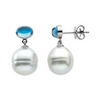 Paspaley Pearl and London Blue Topaz Earrings 11mm Fine Ref 414185