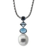 South Sea Circle Pearl and London Blue Topaz Pendant 12mm Ref 304616