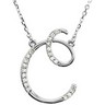 Sterling Silver Diamond Initial Necklace Ref 644287