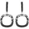 2.17 CTW Black and White Diamond Earrings Ref 512700
