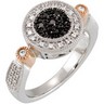 .25 CTW Black and White Diamond Ring Ref 664529