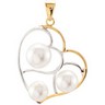 Sterling Silver and Yellow Gold Plated Freshwater Cultured Pearl Pendant Ref 725268