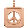 Rectangle Shaped Peace Sign Pendant Ref 731990