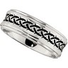 8.0mm Dura Cobalt Band with Black Laser Engraved Braid Design Ref 224781