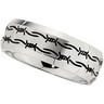 8.0mm Dura Cobalt Band with Black Laser Barbed Wire Engraving Ref 101666