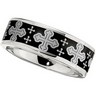 8.0mm Dura Cobalt Band with Black Laser Crosses Ref 602626