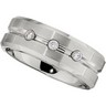 8mm Dura Cobalt Diamond Band w Satin Finish, Grooves and Steel Bezels Ref 780017