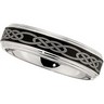 6.0mm Dura Cobalt Band with Black Laser Celtic Knot Pattern Ref 481815